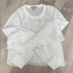 White Mesh Crop Top